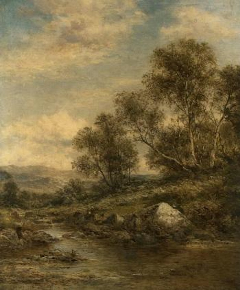 Stream from the hills, North Wales by Benjamin Williams Leader