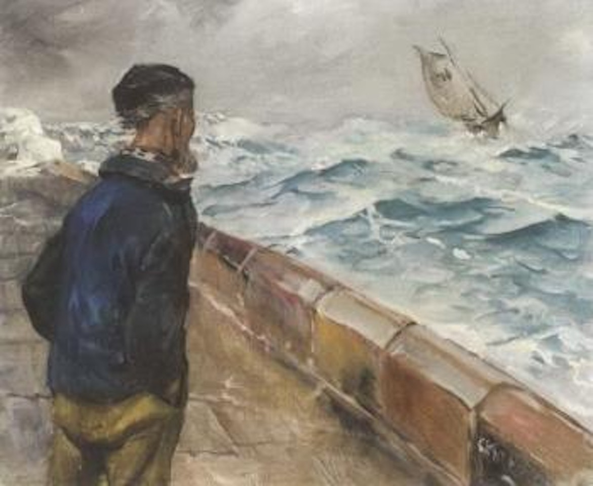 Sailor on a jetty, Dieppe by Christian Krohg