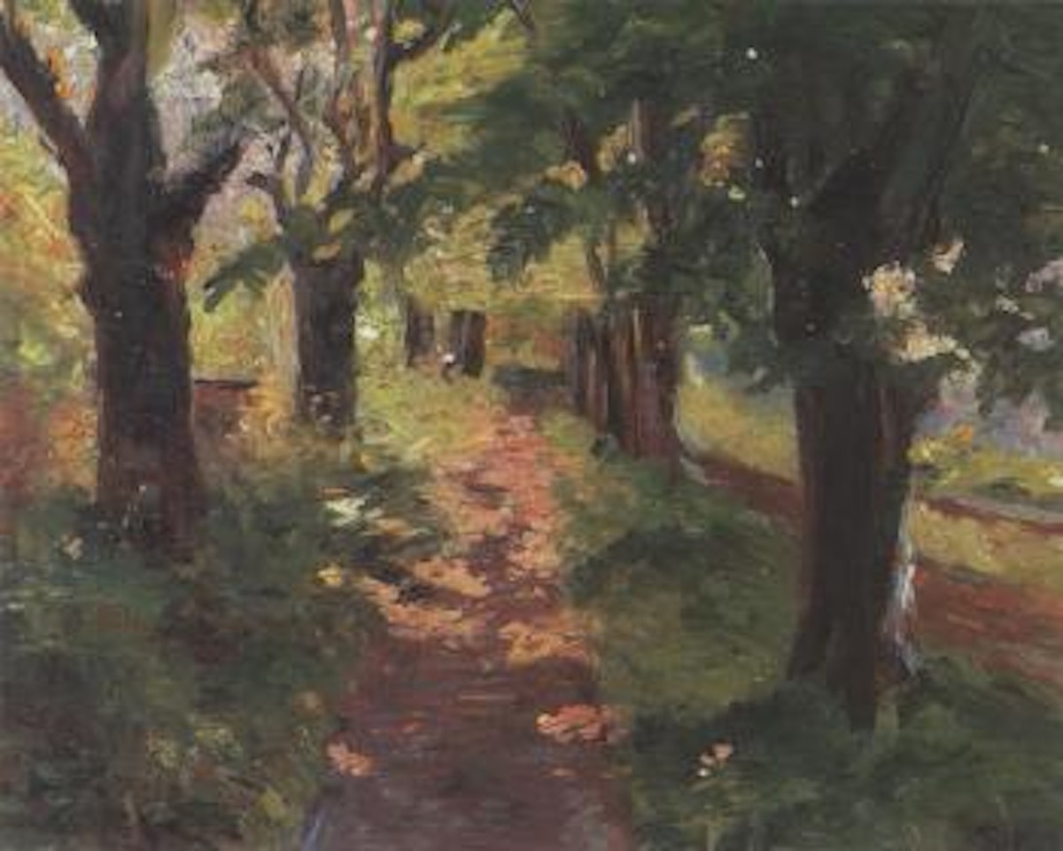 Sunshine through trees in Skagen Plantation by Peder Severin Kröyer