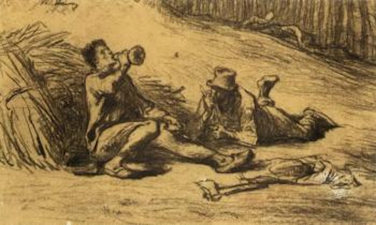 Les bucherons prenant leur repas by Jean-François Millet