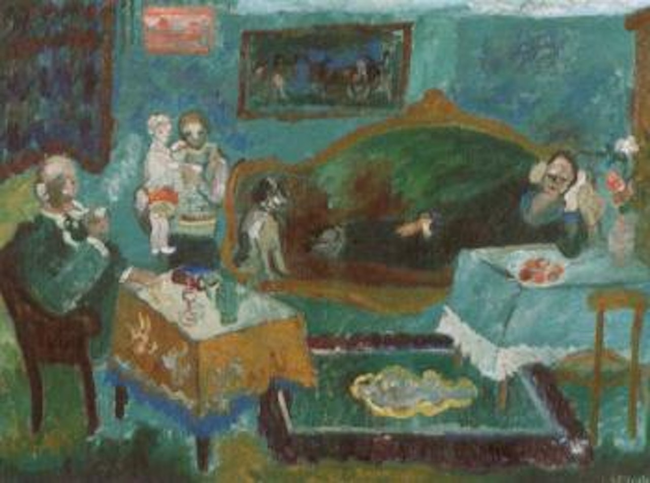 Family in an interior by André Lanskoy