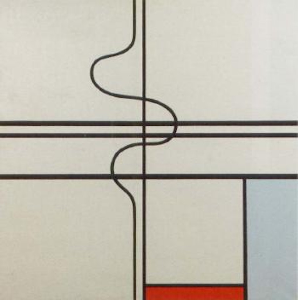 Mondriaan revisited, composition gris et rouge by Rob Scholte