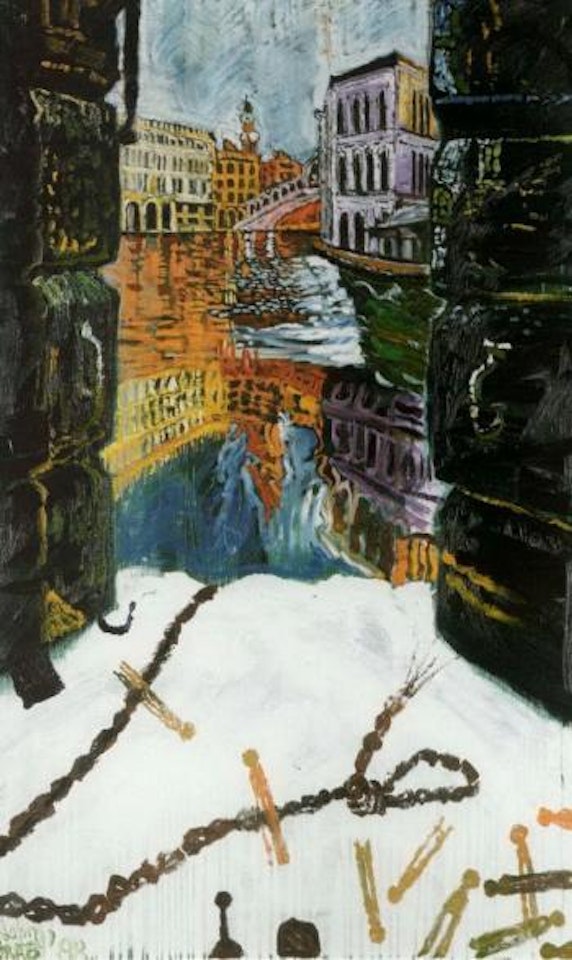 Venetian scene by John Bratby