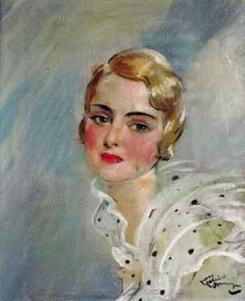 Robe blanche a pois noirs by Jean Gabriel Domergue