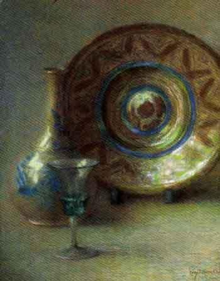 Nature morte aux ceramiques a lustre metallique by Lucien Lévy-Dhurmer
