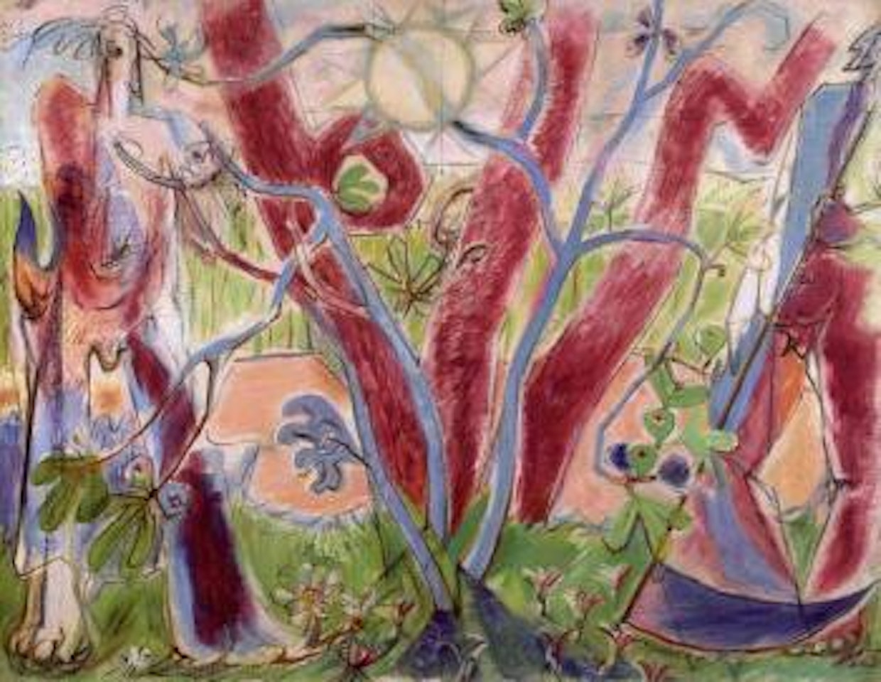 Composition aux deux hommes dans le foret by André Masson