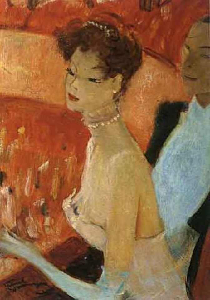 Couple dans la loge a l'Opera by Jean Gabriel Domergue