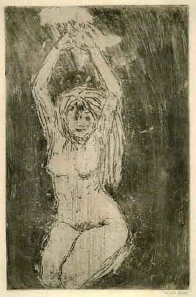 Nude with arms raised by Emil Nolde