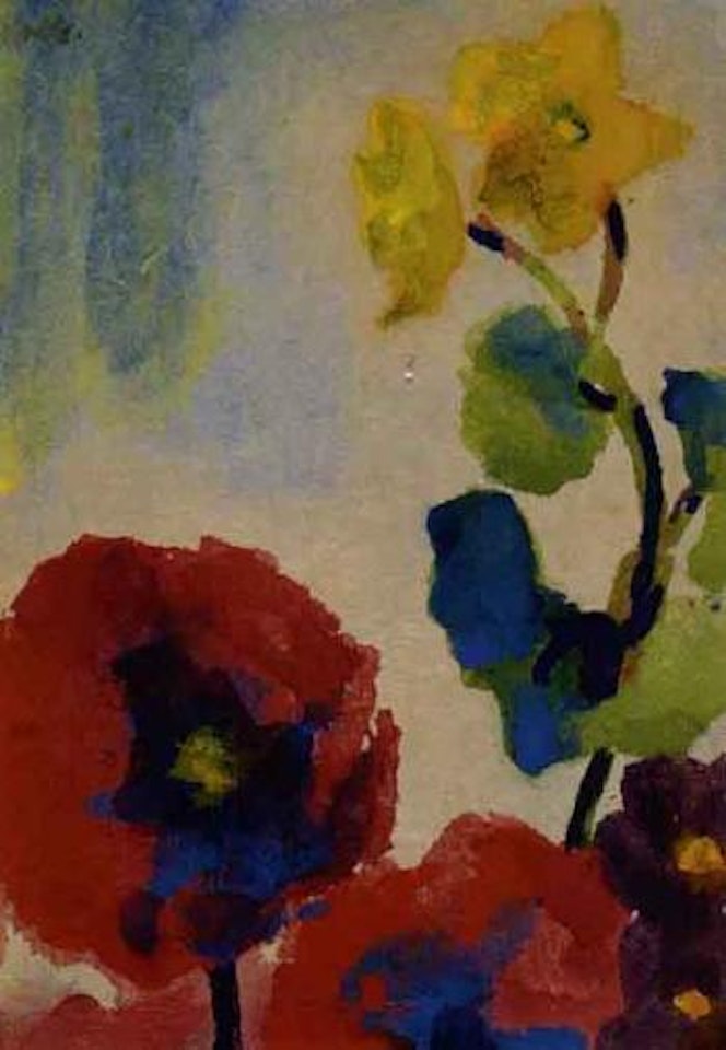 Red poppy and yellow flower by Emil Nolde