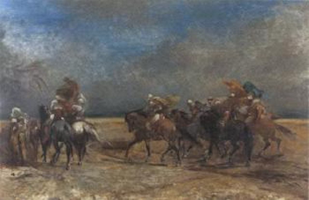 Bedouins on horseback by Adolf Schreyer