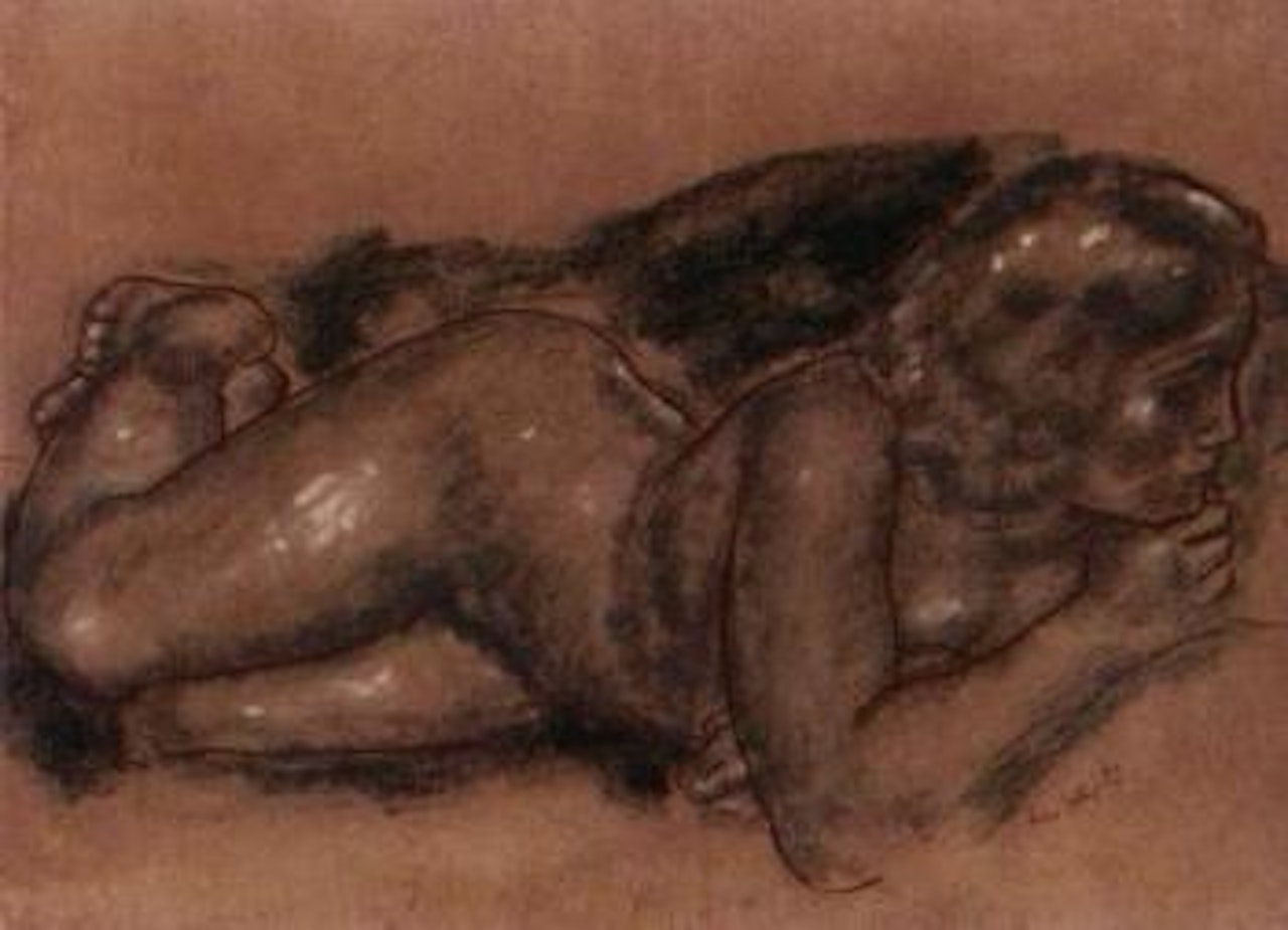 Reclining nude by Leo Gestel