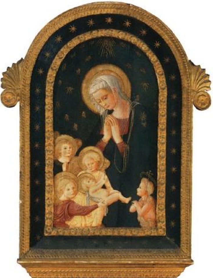 Madonna and Child with the infant Saint John the Baptist and adoring Angels by Pseudo Pier Francesco Fiorentino