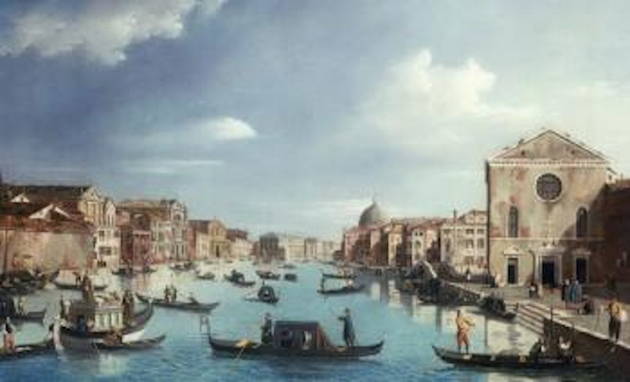 Grand Canal, Venice looking north-east from Santa Croce to San Geremia by Canaletto