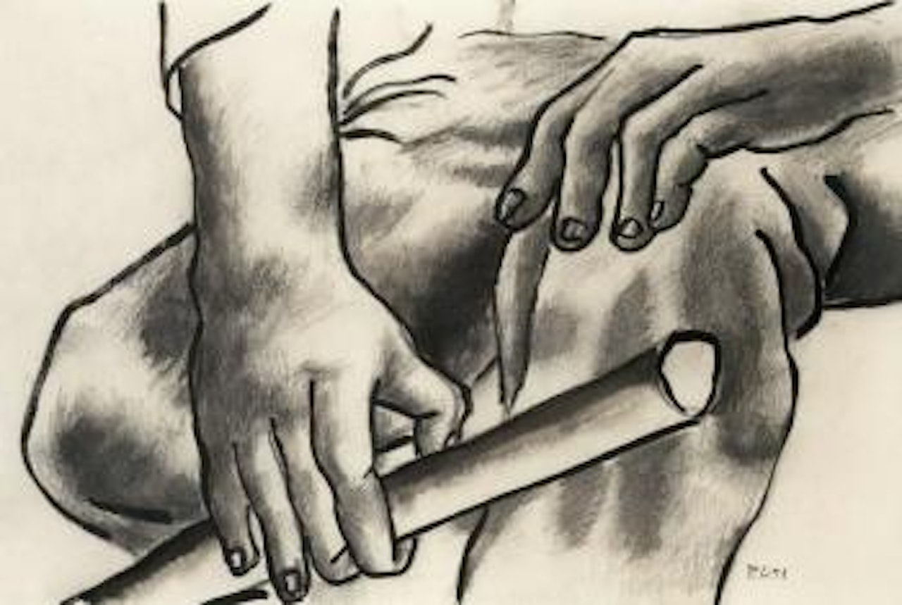 Dessin de mains et de baton by Fernand Leger