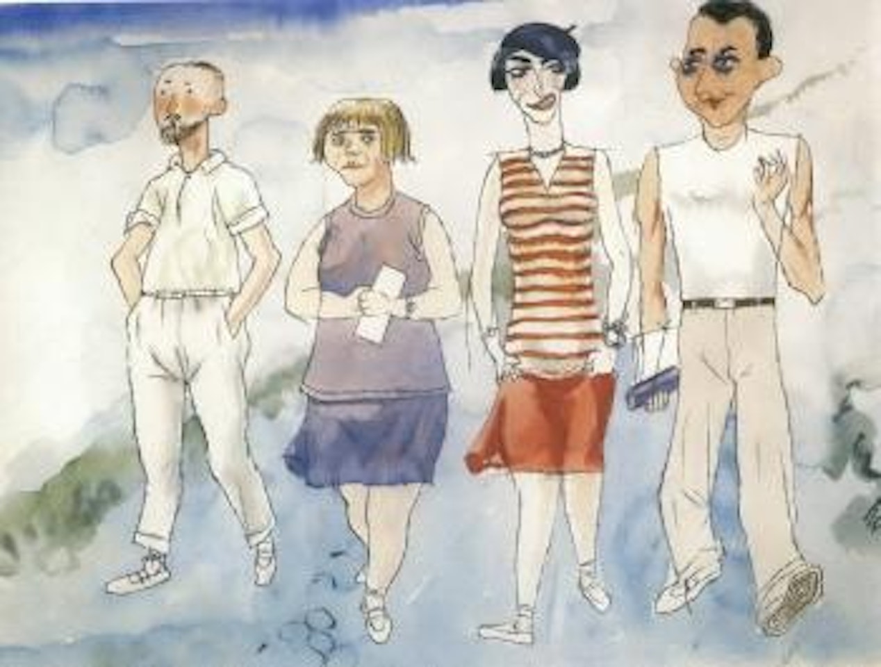 Visitors, Cassis-sur-Mer. Promenade Cafe by George Grosz