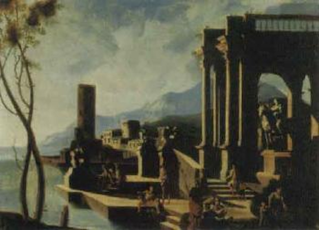 Classical landscape with statues by Gennaro Greco