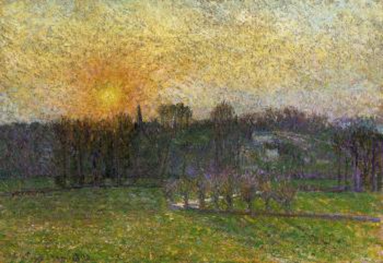 Coucher de soleil, Bazincourt by Camille Pissarro