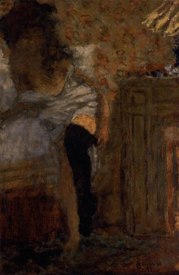Femme enfilant ses bas by Pierre Bonnard