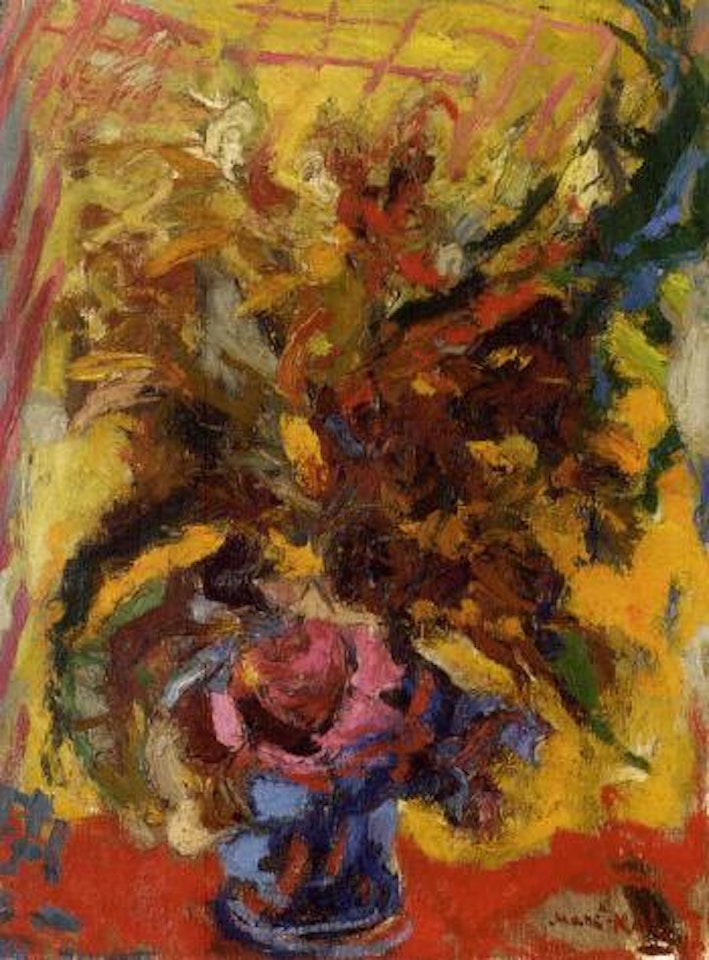 Bowl of flowers by Emmanuel Mané-Katz