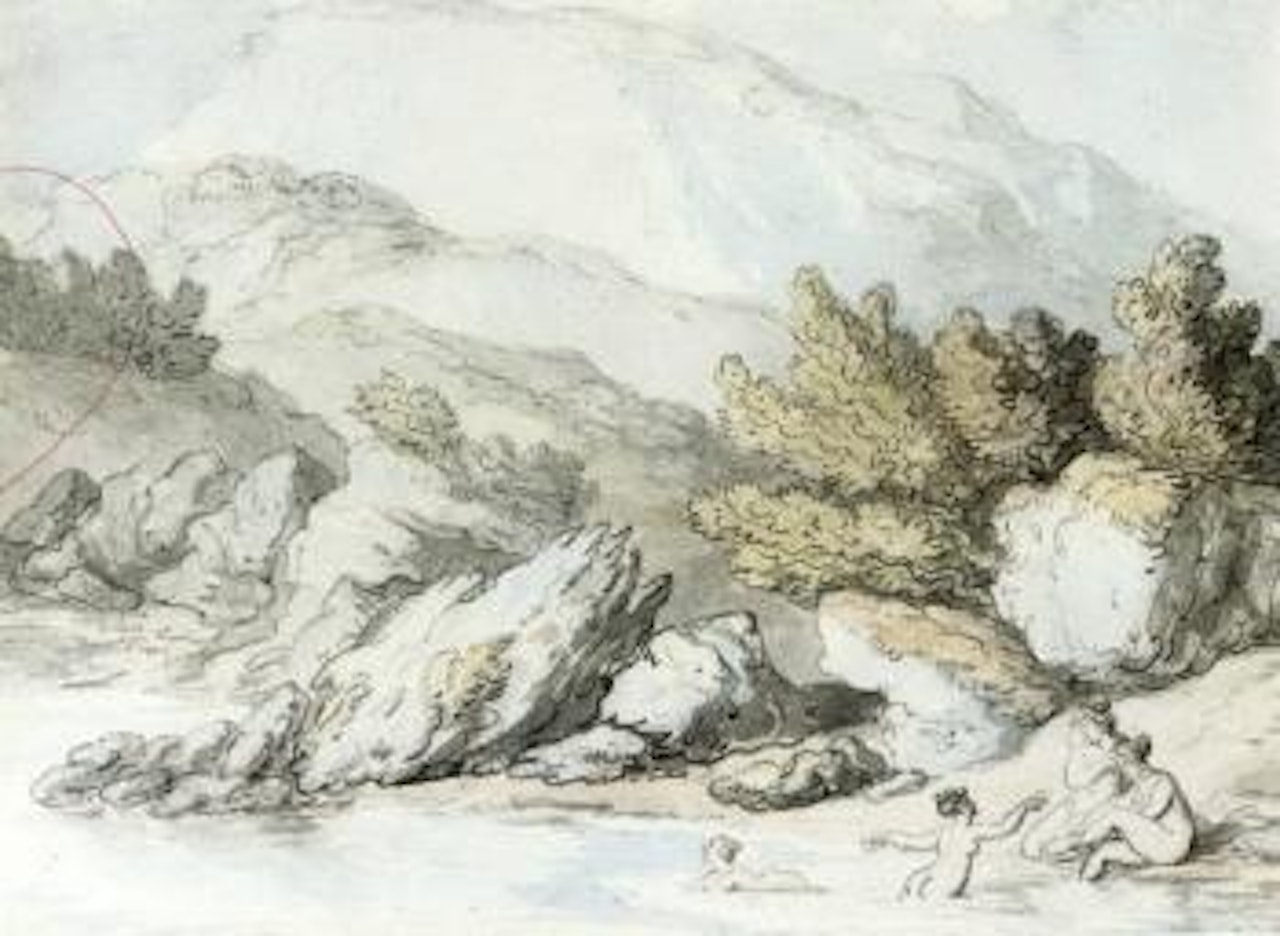 Nymphs bathing by Thomas Rowlandson