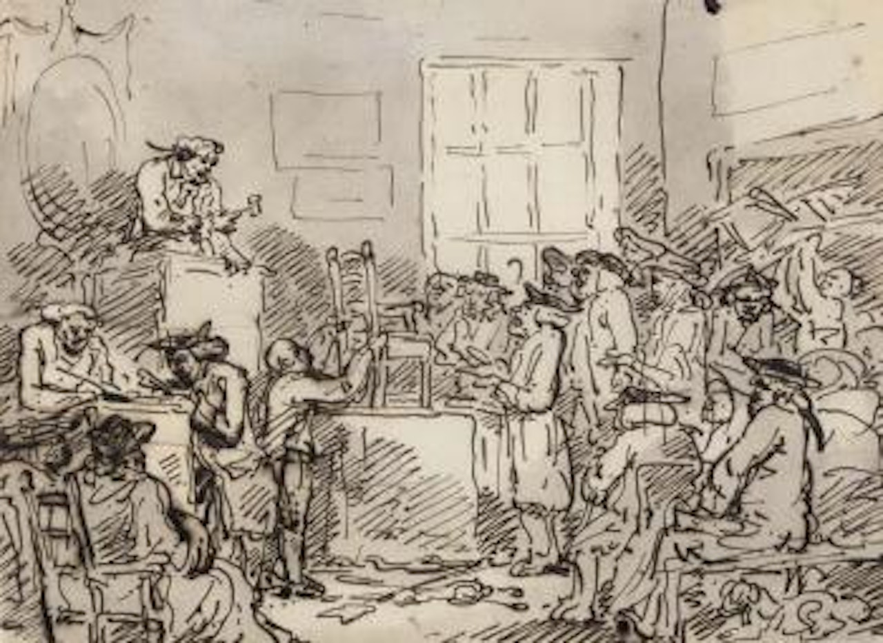 Furniture auction by Thomas Rowlandson