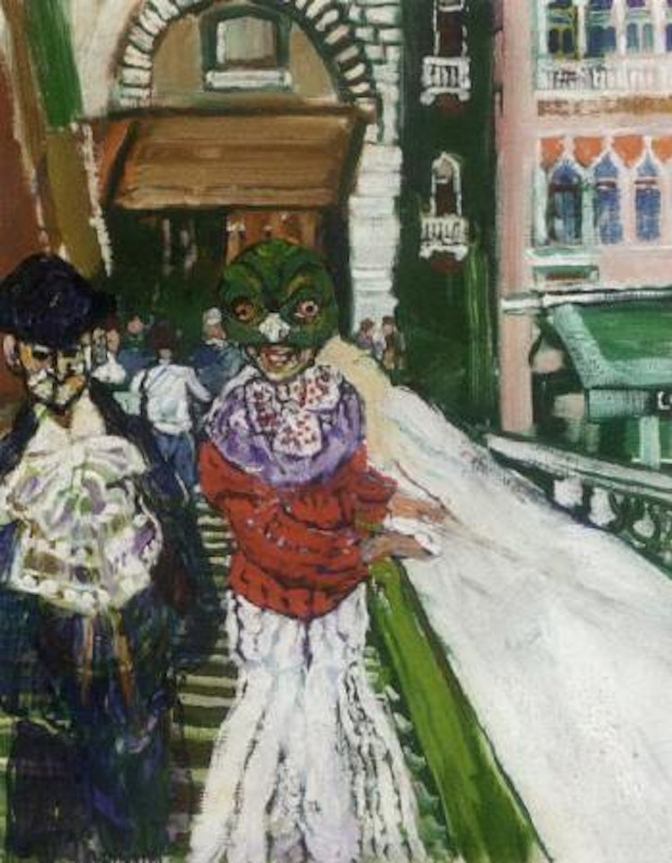Carnival figures on the Rialto by John Bratby