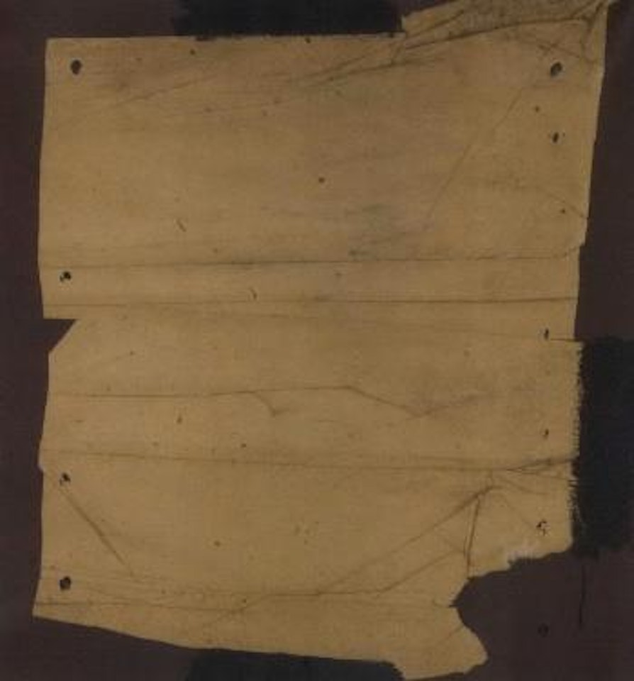 Papel sobre lienzo marron by Antoni Tapies