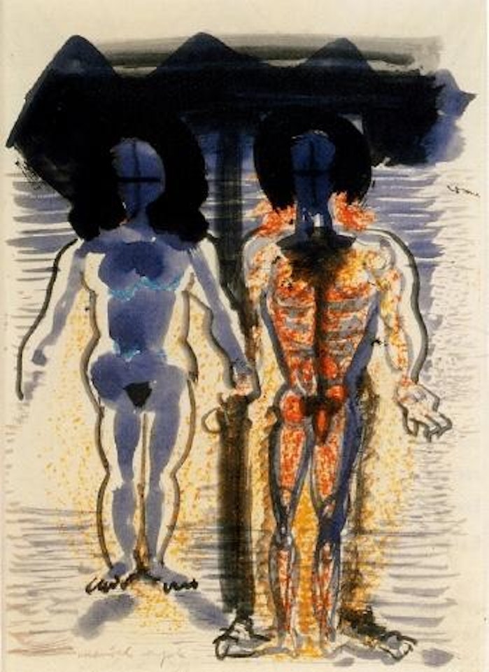 Unsuited couple by Marlene Dumas