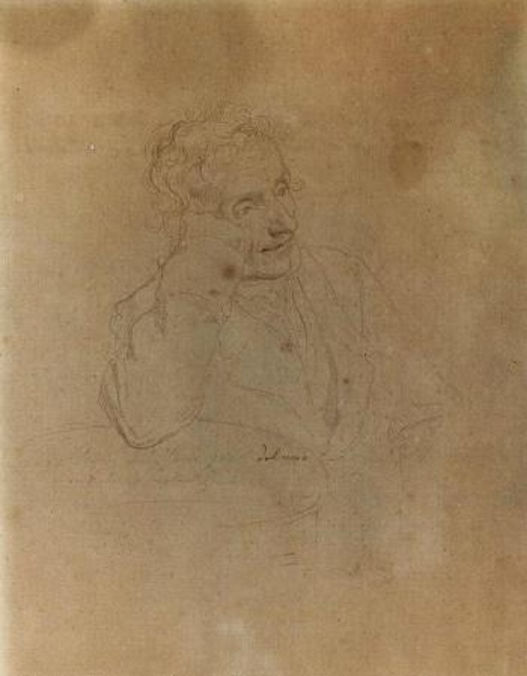 Portrait of seated man by Francesco Hayez