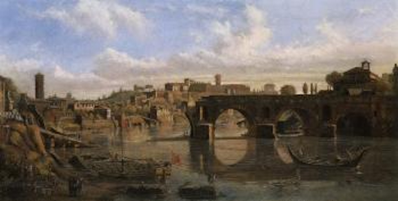 Rome, view of the Tiber with Ponte Rotto by Gaspar van Wittel