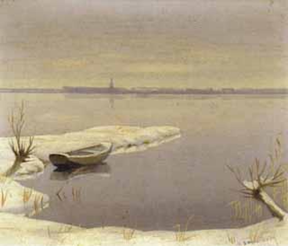 Lake scene in winter by Dirk Smoorenberg
