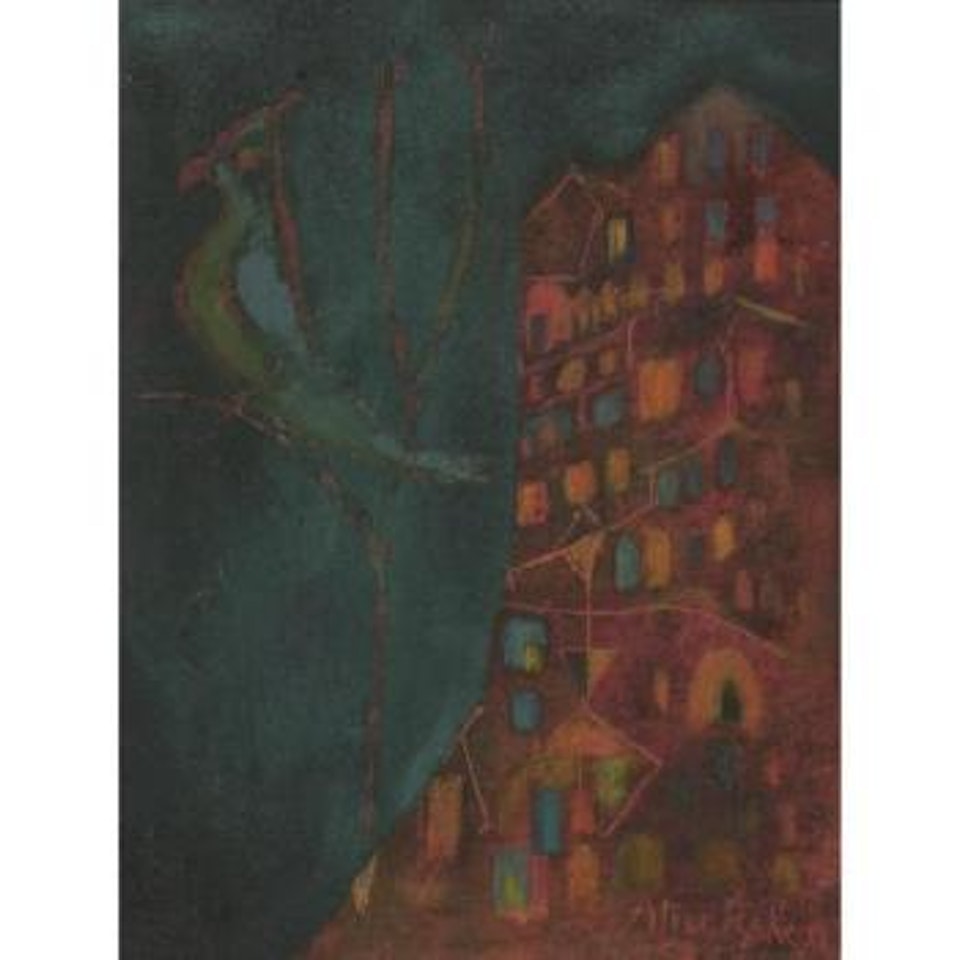 Bird and village by Alice Rahon