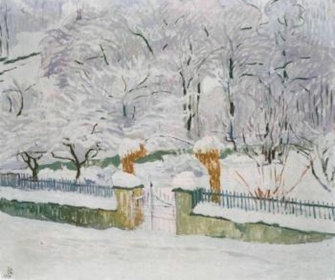 Giardino nella neve - garden in snow by Giovanni Giacometti