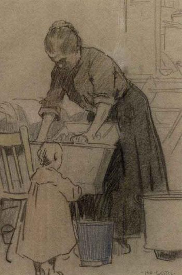 Doing the laundry by Leo Gestel