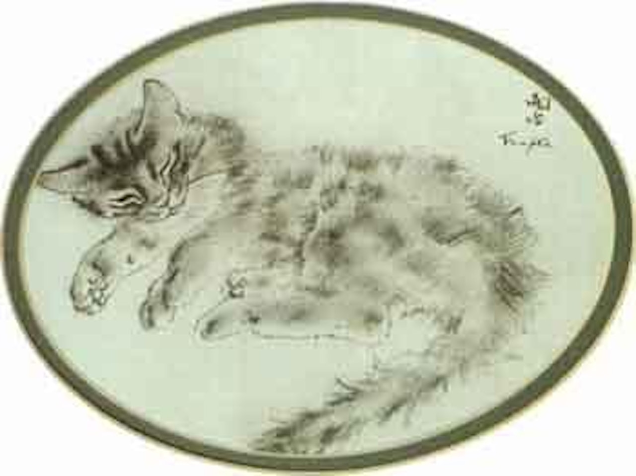 Petit chat endormi by Leonard Tsuguharu Foujita