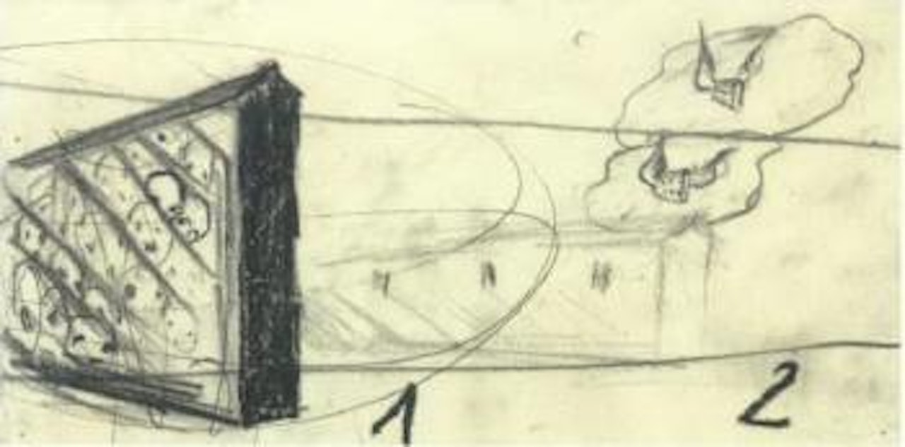 Drawing cathedral by Enzo Cucchi