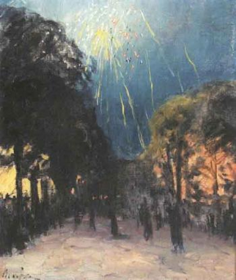 Le feu d'artifice du 14 juillet devant le bateau-lavoir by Maxime Maufra