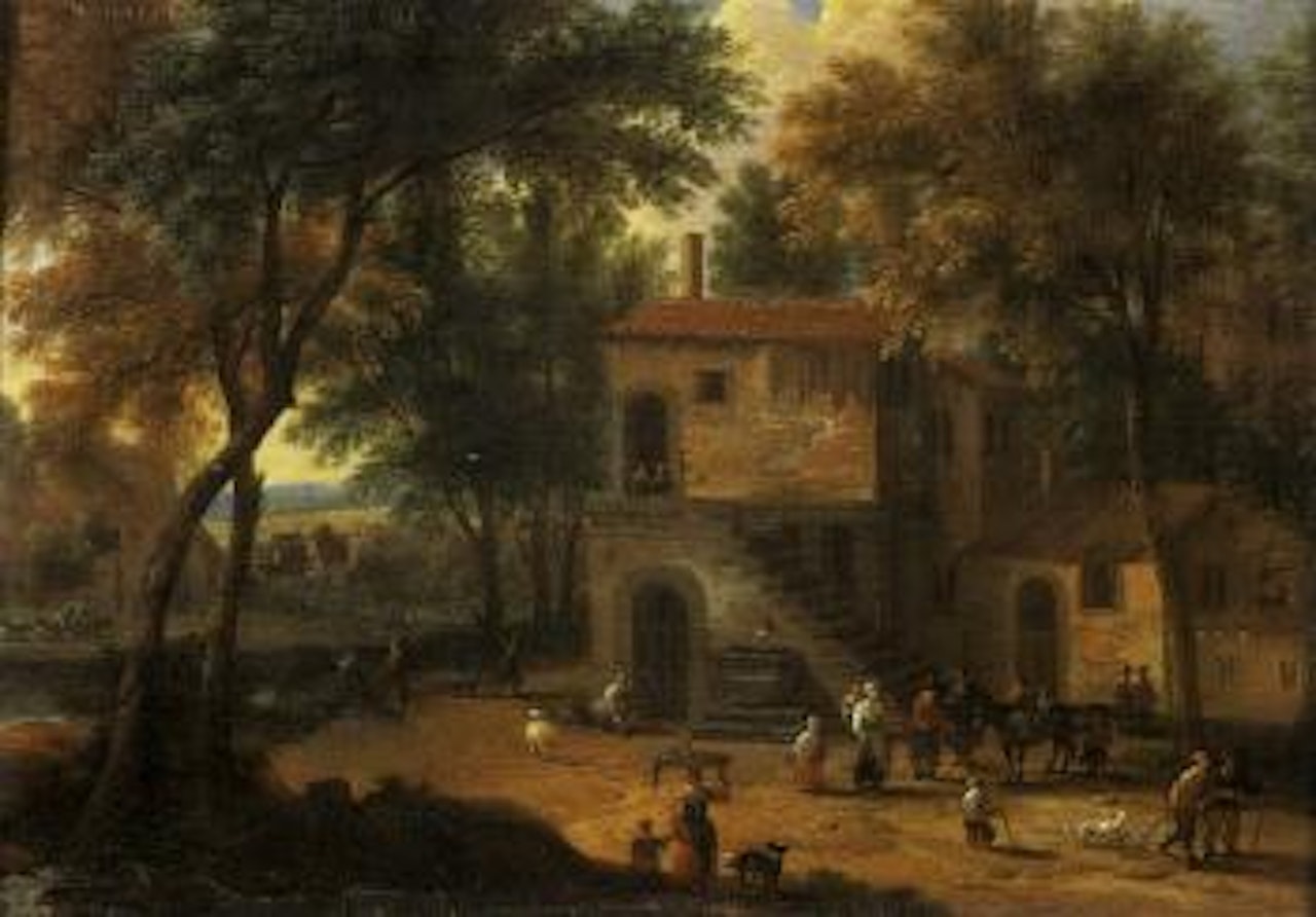 Peasants by farm by Pieter Bout