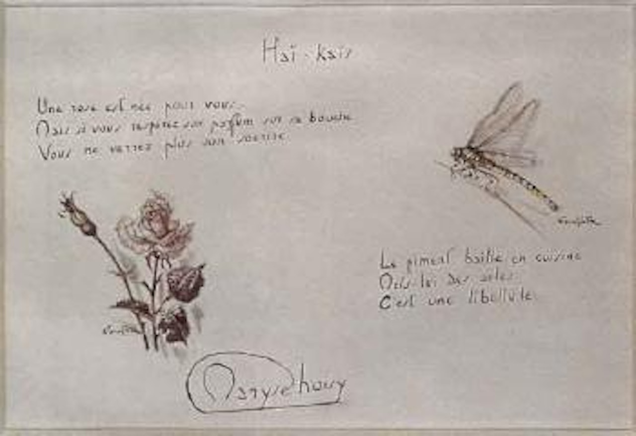 Rose et libellule by Leonard Tsuguharu Foujita