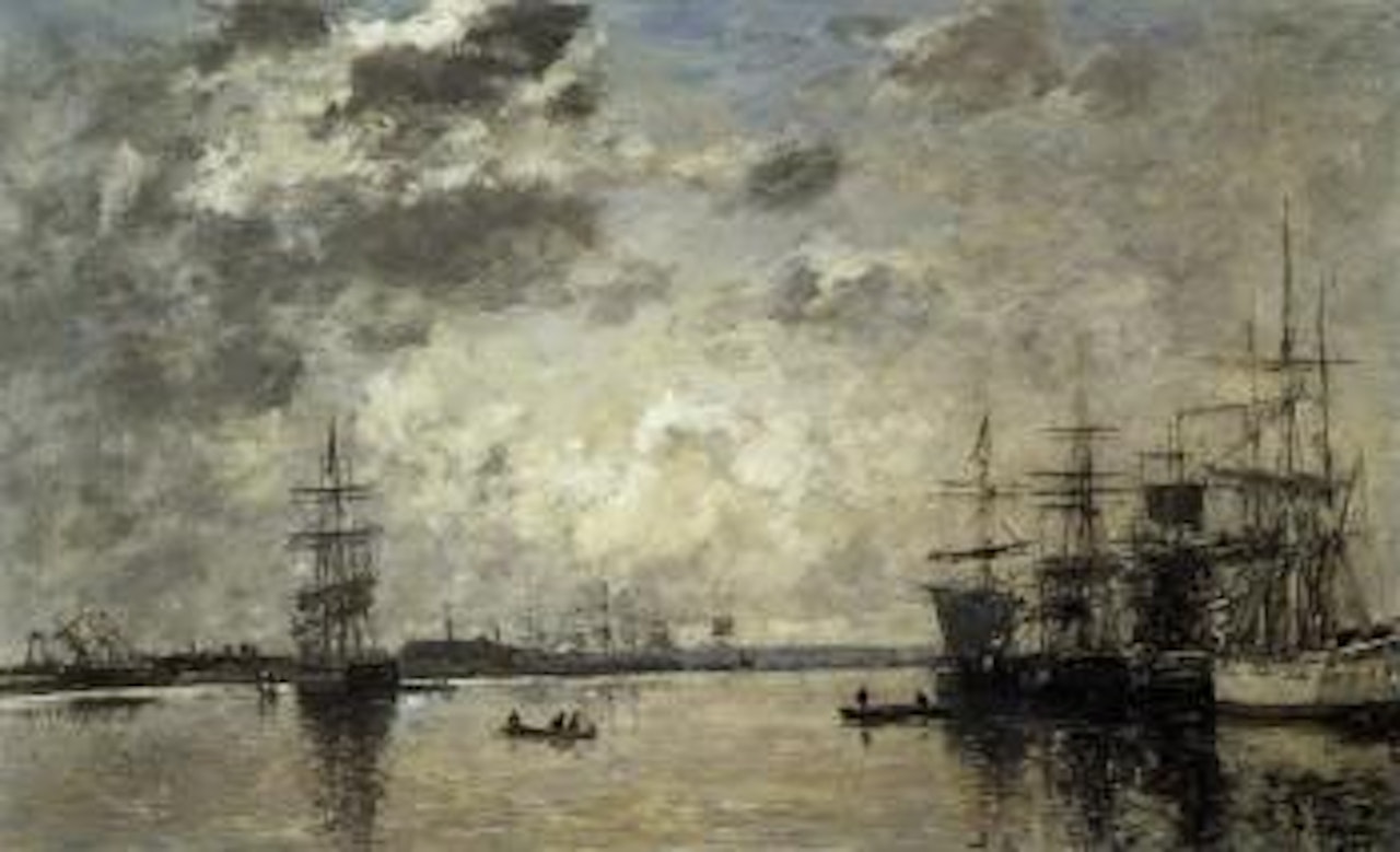 Le Havre, le bassin de l'Eure by Eugène Boudin