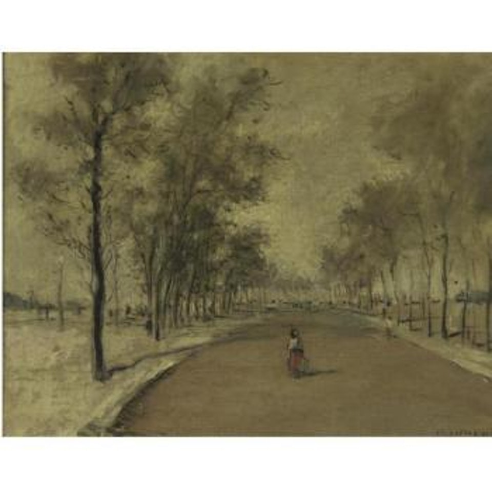 Figure on a shaded path by Jean Francois Raffaelli