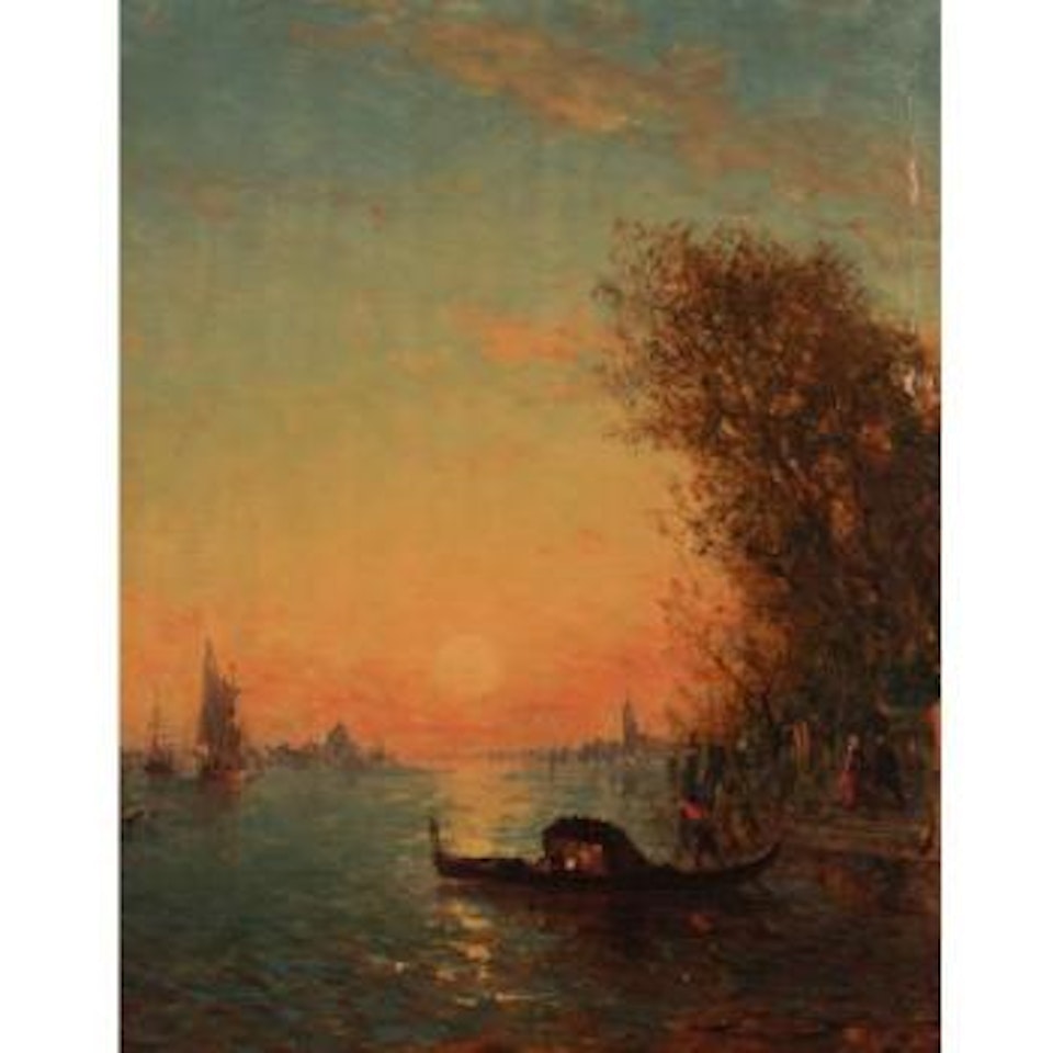 View of Venice in sunset by Félix Ziem