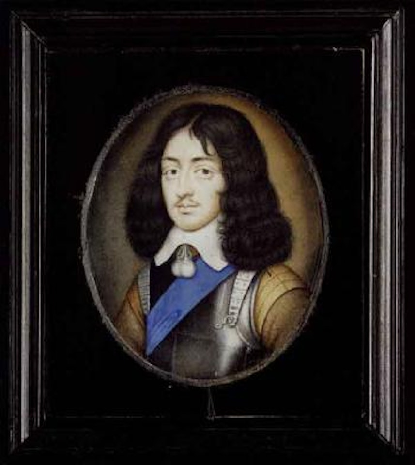 King Charles II of England, wearing the blue sash of the Garter by David Des Granges