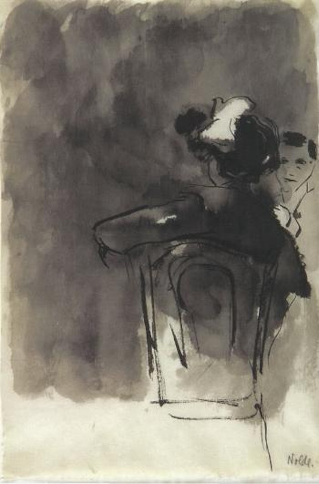 Couple sitting in cafe by Emil Nolde
