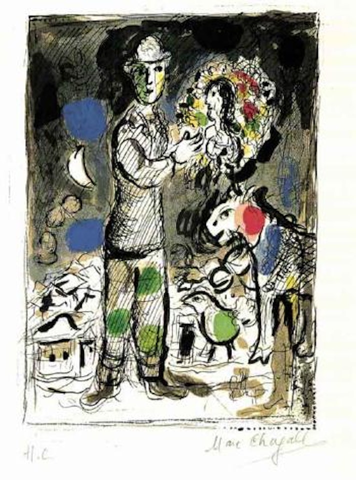 Paysan au bouquet by Marc Chagall