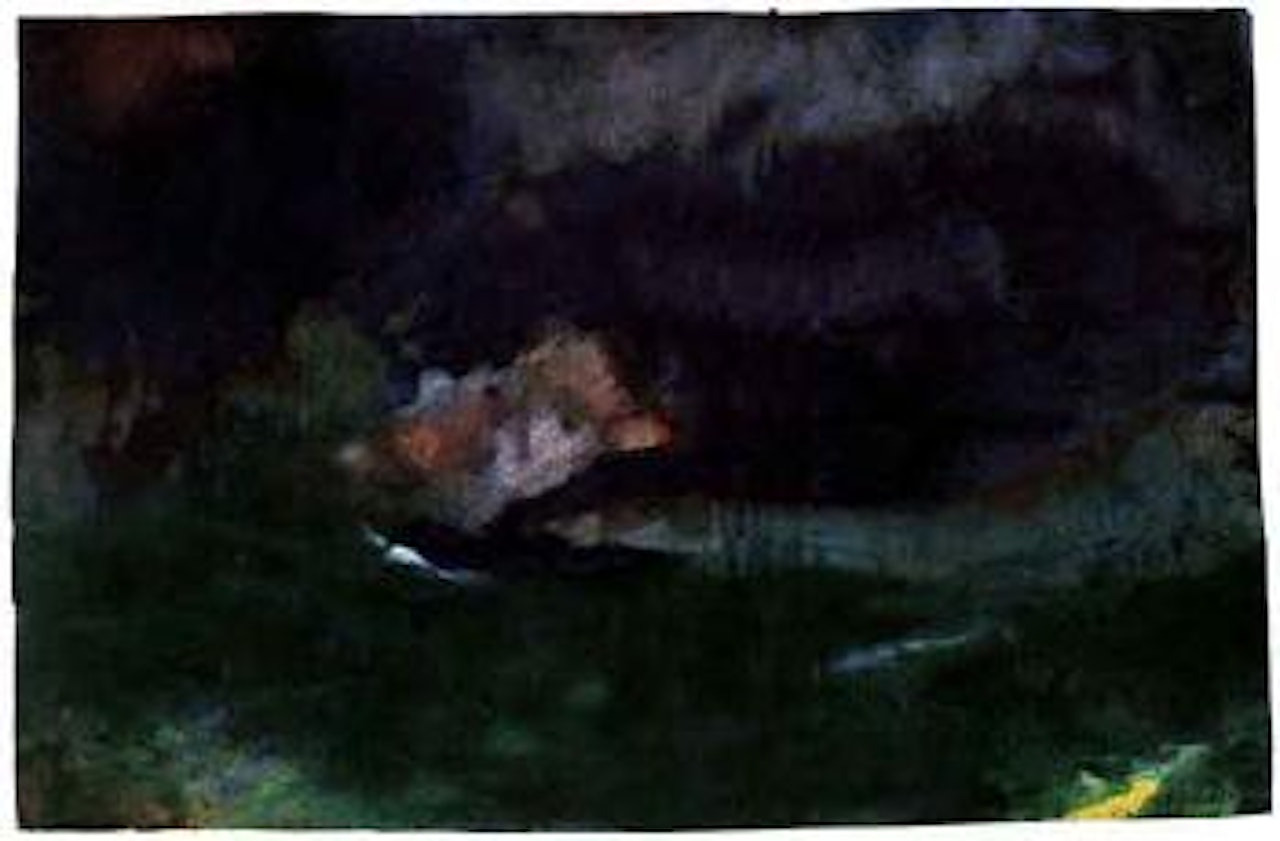 Steamer on green sea by Emil Nolde