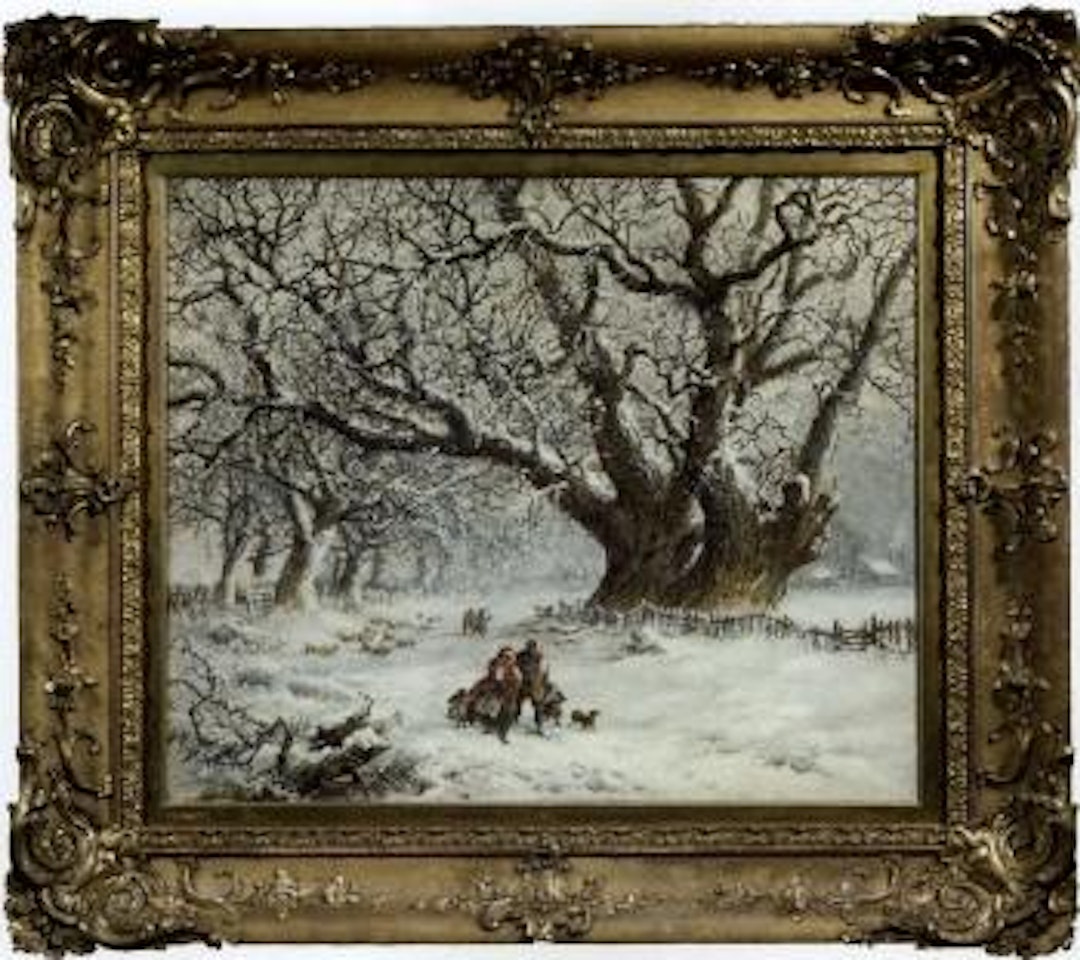 Winter landscape with figures by Keeley Halswelle