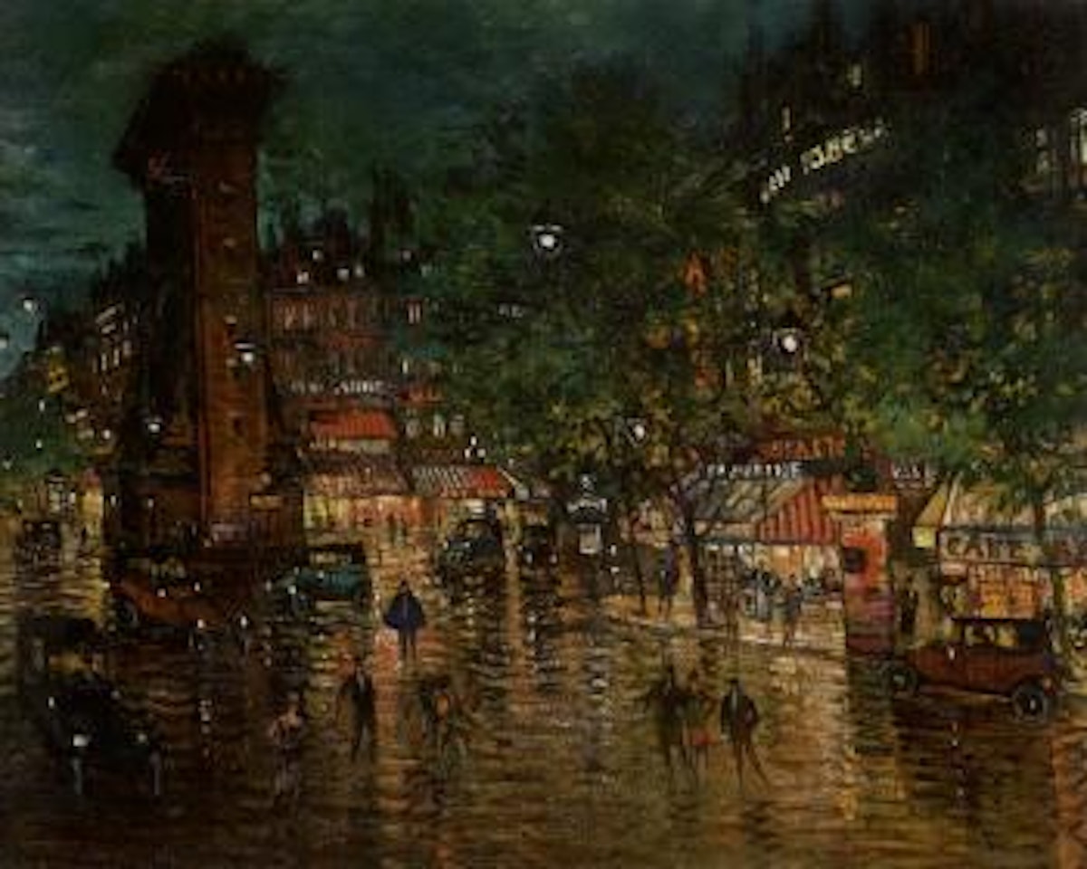 Parisian street scene by Konstantin Alekseevich Korovin