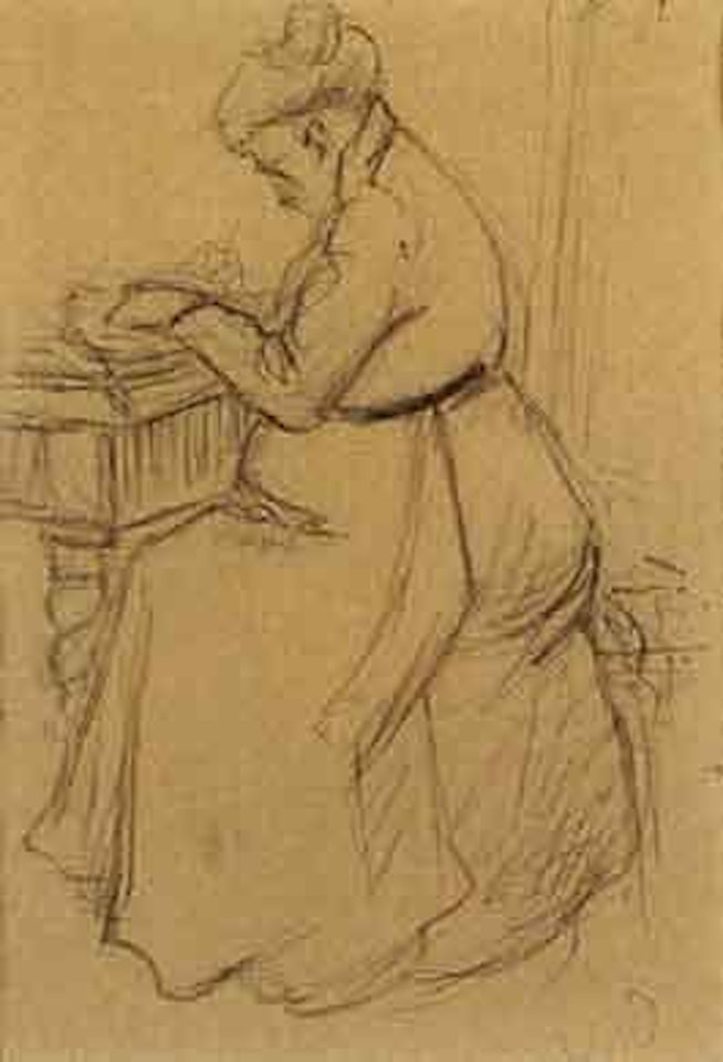 Woman writing at a desk by Kees van Dongen