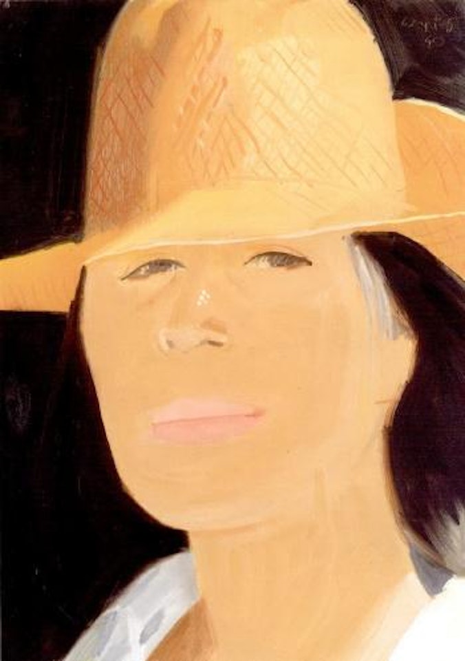 Ada in orange straw hat by Alex Katz
